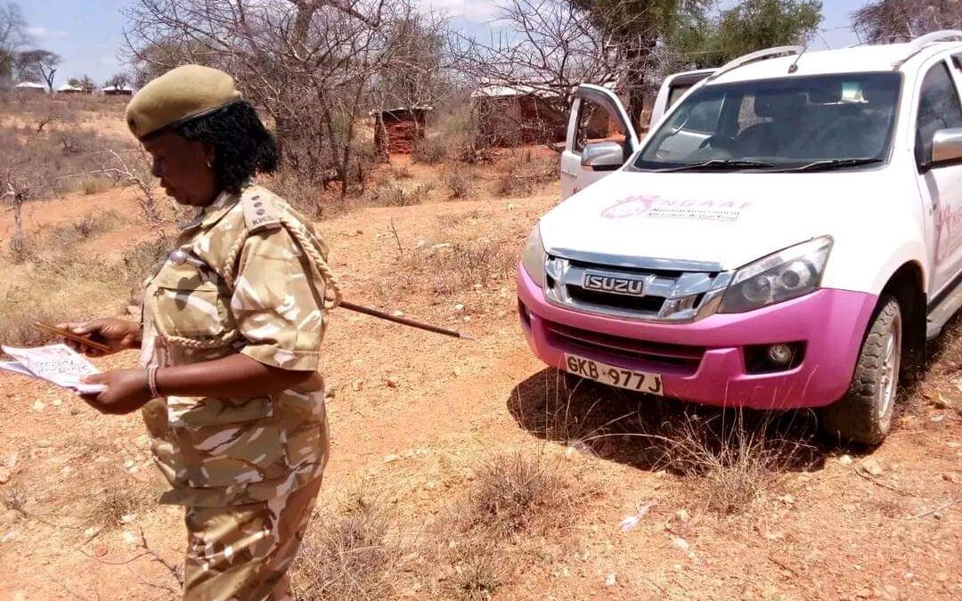 KWS officers visit a man who was attacked by hippo in Kamanuaki