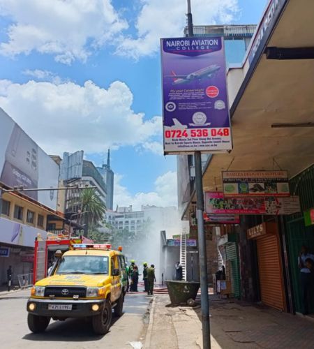 Breaking News: Fire Engulfs Nacico Co. Chambers Building in Nairobi CBD.