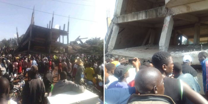 SEVERAL PEOPLE TRAPPED AFTER BUILDING COLLAPSE IN MATHARE, NAIROBI.